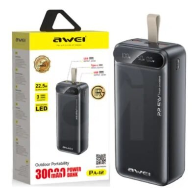 Awei PA-12 30000mAh Power Bank 22.5W Fast Charging Digital Display Power Bank